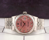 Rolex 36mm Datejust Steel Fluted Jubilee Pink Dial Watch 16014